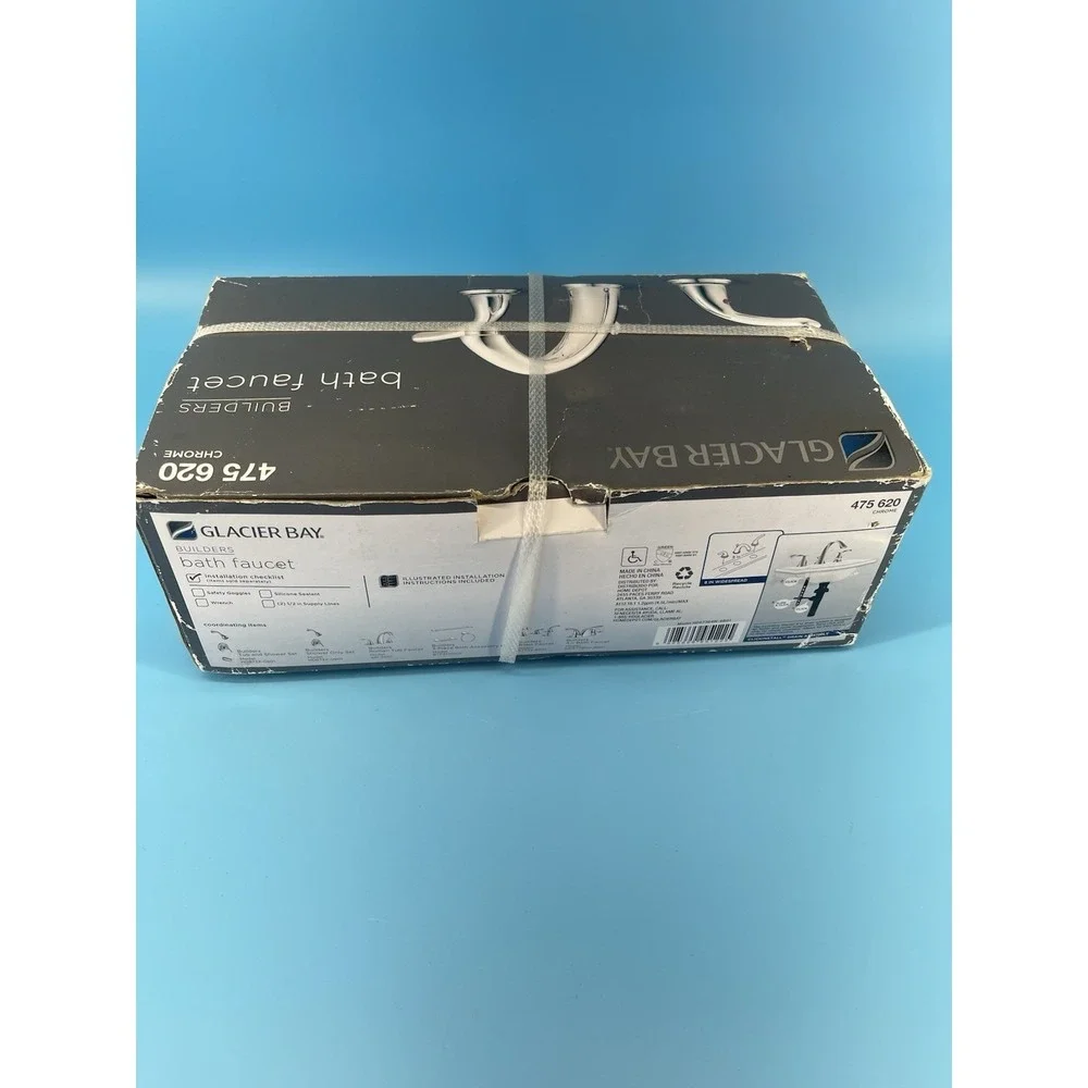 Glacier Bay 475 620 Chrome Bathroom Faucet 3 Handle Open Box